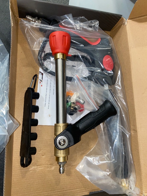 Photo 1 of RIDGE WASHER Pressure Washer Gun 5000 PSI, Long Range Nozzle and Shooter Tip Twist Nozzle, 27 Inch Power Washer Gun Swivel with Stainless Steel Extension Wand