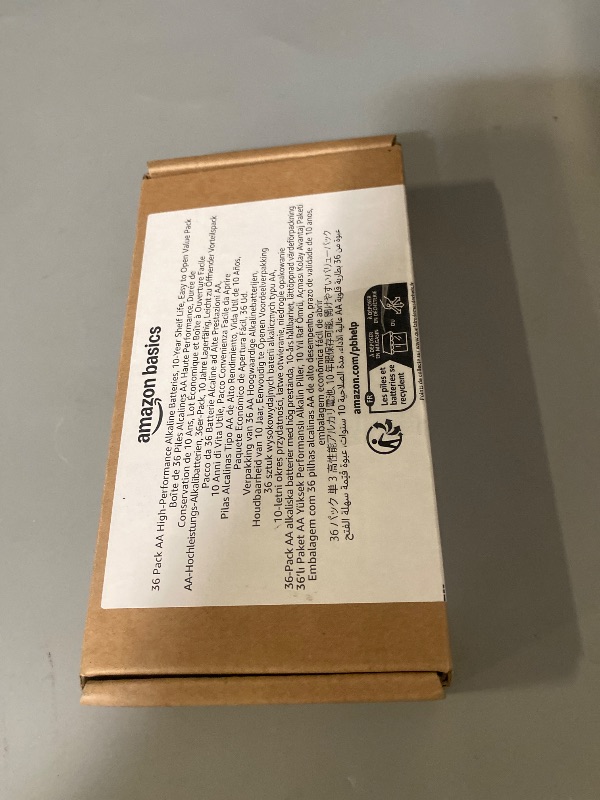 Photo 1 of Amazon Basics 36-Pack AA Alkaline High-Performance Batteries, 1.5 Volt, 10-Year Shelf Life