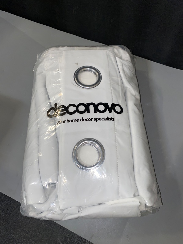 Photo 1 of Deconovo 100% Blackout Curtains for Bedroom, Thermal Insulated and Noise Reducing Drapes, Room Darkening Window Curtains with Double Layer, Oeko-TEX Certified (Pure White, 52x84 Inch, 2 Panels)