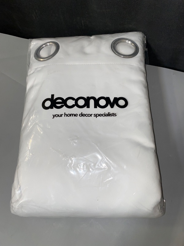 Photo 1 of Deconovo 100% Blackout Curtains for Bedroom, Thermal Insulated and Noise Reducing Drapes, Room Darkening Window Curtains with Double Layer, Oeko-TEX Certified (Pure White, 52x84 Inch, 2 Panels)