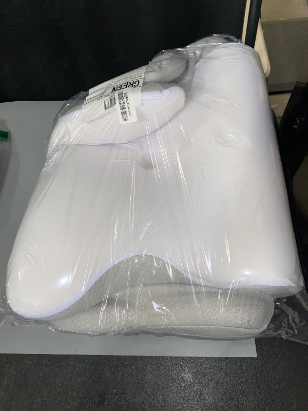 Photo 1 of Misiki Cervical Neck Pillow, Roll Side Memory Foam Contour Pillow for Side Back Stomach Sleepers, Orthopedic Ergonomic Pillow for Neck Pain Relief with Pillowcase