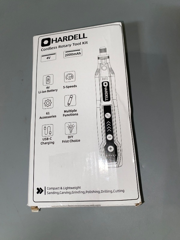 Photo 1 of HARDELL Mini Cordless Rotary Tool Kit, 5-Speed and USB Charging with 61 Accessories, Multi-Purpose 3.7V Power Rotary Tool for Sanding, Polishing, Drilling, Etching, Engraving, DIY Crafts