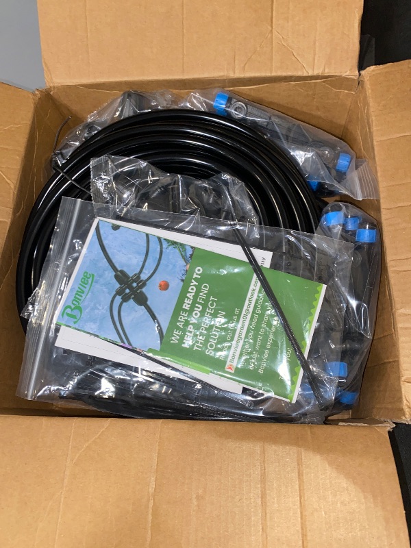 Photo 1 of Bonviee Drip Irrigation System, 230FT Garden Watering System with Quick-to-Connect Fittings, Adjustable Drip Emitters, 1/4” & 5/16” Tubing, Drip Irrigation Kit for Raised Garden Beds, Greenhouse, Lawn