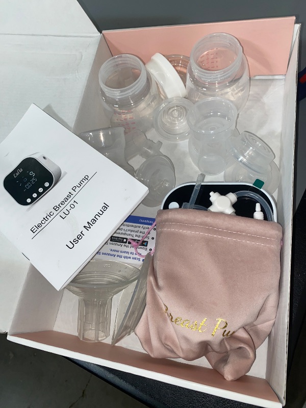 Photo 1 of Lulia Double Electric Breast Pump Strong Suction, Portable Breast Pump Electric Breastfeeding Pump, Rechargeable Milk Pump with 4 Modes & 9 Levels, Low Noise, Anti-Backflow & LED Display, 24mm Flange