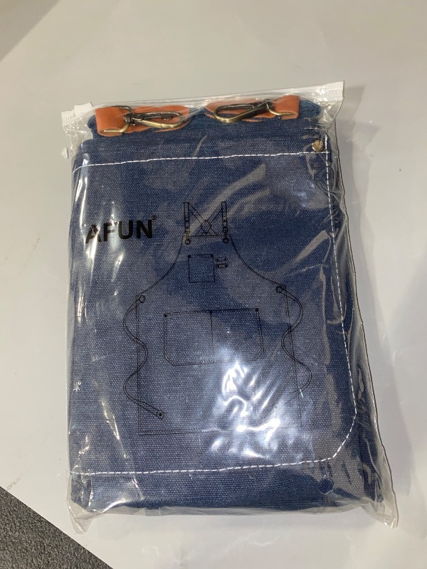 Photo 1 of Size M to XXL (Darkblue) AFUN Chef Aprons for Men Women with Large Pockets, Cotton Canvas Cross Back Heavy Duty Adjustable Work Apron