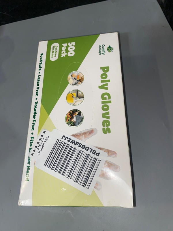 Photo 1 of Comfy Package [500 Count Disposable Poly Plastic Gloves for Cooking, Food Prep, and Food Service, Latex & Powder Free - One Size Fits Most