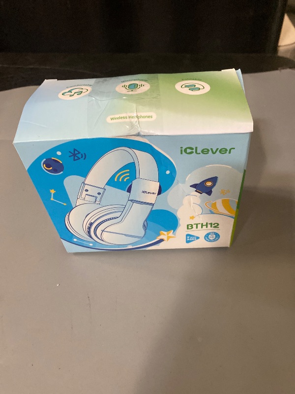 Photo 1 of iClever BTH12 Kids Bluetooth Headphones,Colorful LED Lights Kids Headphones Wireless,74/85dBA Safe Volume,85H Playtime,Fast Charging,Bluetooth 5.2,Over Ear,Built-in Mic for iPad/Tablet/Airplane,Purple