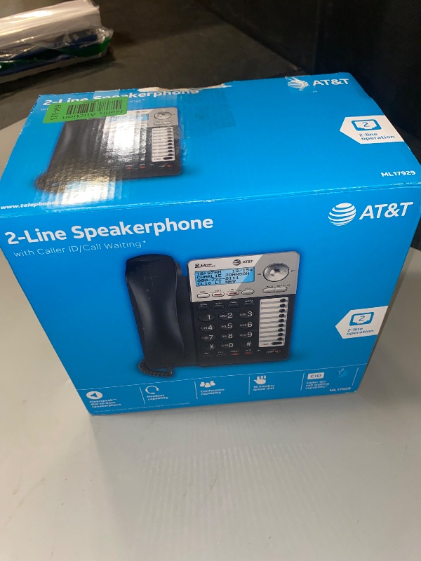 Photo 1 of AT&T ML17929 2-Line Corded Telephone, Black