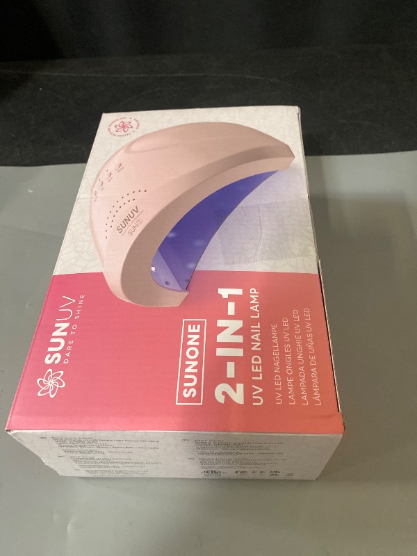 Photo 1 of SUNUV UV Light for Gel Nails, UV Dryer for Gel Polish with 3 Timer Settings Professional LED Nail Lamp Art Tools Auto Sensor SUNone Pink