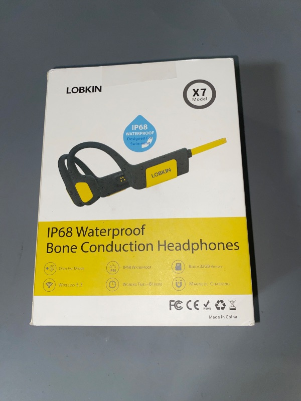 Photo 1 of LOBKIN Swimming Headphones Underwater, Bone Conduction Headphones, IP68 Waterproof Bluetooth 5.3 Open Ear Headphones with Mic, 32GB MP3 Player Memory for Swimming, Running, Cycling, Sport