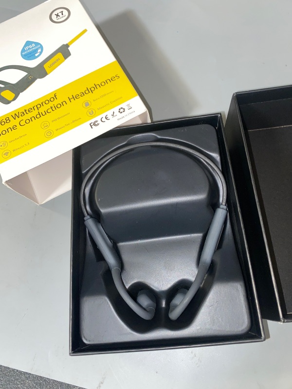Photo 1 of LOBKIN Swimming Headphones Underwater, Bone Conduction Headphones, IP68 Waterproof Bluetooth 5.3 Open Ear Headphones with Mic, 32GB MP3 Player Memory for Swimming, Running, Cycling, Sport