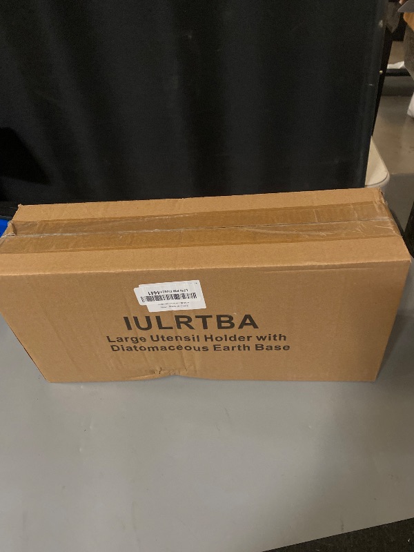 Photo 1 of iulrtba Kitchen Utensil Holder with Diatomaceous Earth Base - 16in Large Rectangular Wire Cooking Utensil Holder with 4 Compartments, Black