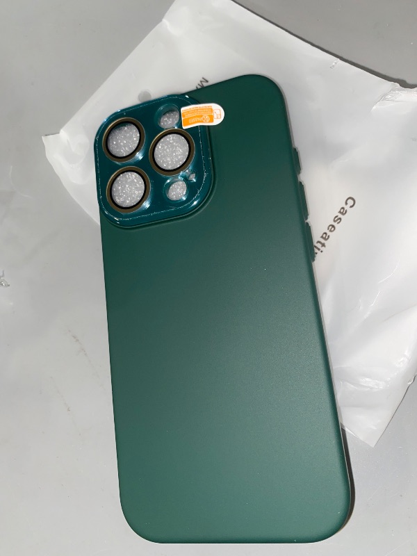 Photo 1 of Caseative for iPhone 16 Pro Case,Solid Color Full Camera Lens Protection Phone Case (Dark Green)