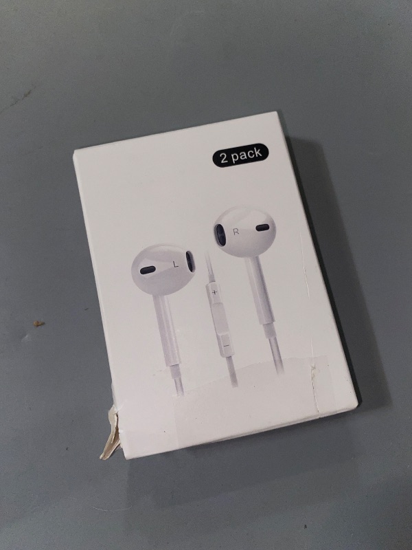 Photo 1 of 2 Packs iPhone Headphones Earbuds with Lightning Connector(Built-in Mic & Volume Control)[MFi Certified] Headphones support for iPhone 14/13/12/SE/11/XR/XS/X/7/7Plus/8/8Plus Support All iOS System