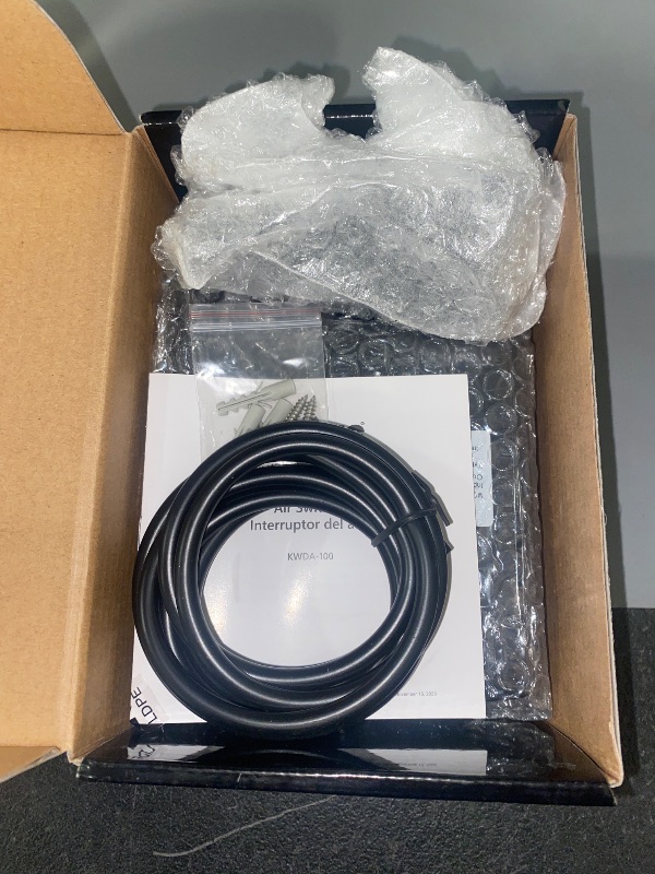 Photo 1 of KRAUS Garbage Disposal Air Switch Kit in Spot-Free Stainless Steel with Push Button, AC Adapter, Power Cord, and Air Tube Included, KWDA-100SFS