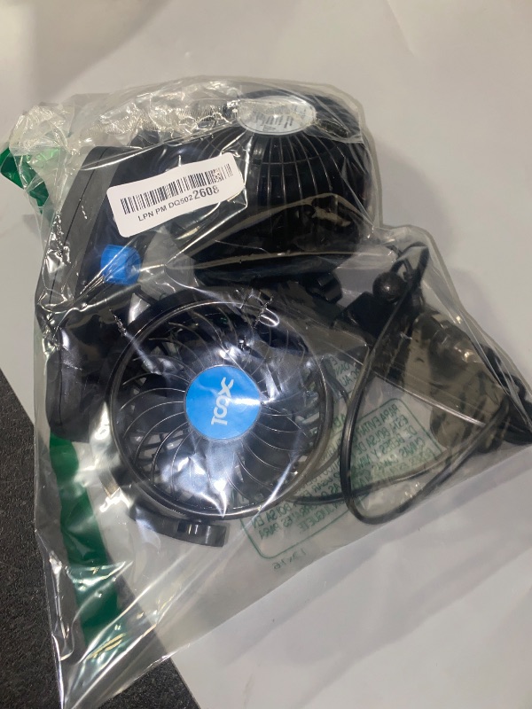 Photo 1 of Hayousui USB Car Cooling Fans for Backseat: Dual Head Car Fan for Kids 3 Speeds 360° Rotatable Vehicle Rear Headrest Fans 5V Powerful Electric Air Circulation Fan for Sedan SUV RV Truck (Black+Green)