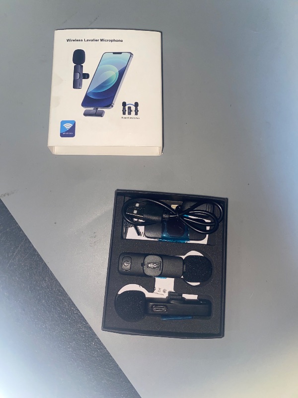 Photo 1 of GOGARA Microphone for iPhone, 2 Pack Wireless Microphones, Mini Mic, Lavalier, Recording Lapel Mic, Plug-Play, Clip On Microphone with Noise Reduction for Interview/Tiktok (for iPhone14 and Below)