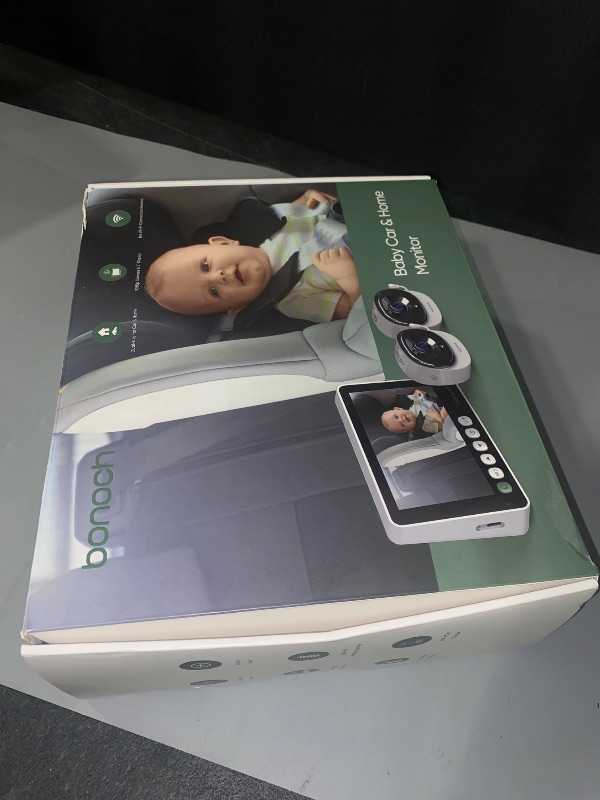 Photo 1 of bonoch 2-in-1 Car Home Dual-Use Baby Monitor, 5" 1080P HD Clear View Wireless Monitor, 2 USB Powered Cameras for Baby, Seamless Transition Between Car & Home, 360° Rotatable, Night Vision