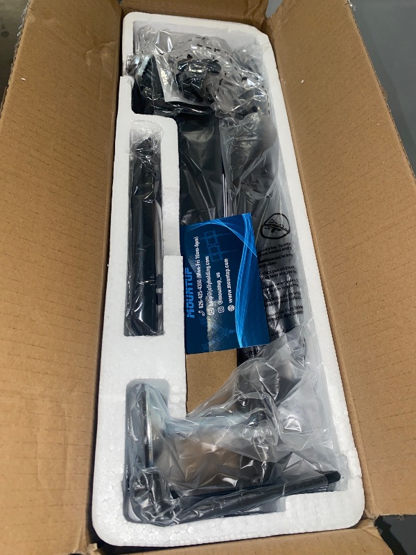 Photo 1 of MOUNTUP Single Monitor Desk Mount, Adjustable Gas Spring Monitor Arm Support Max 32 Inch Screen, Computer Monitors Stand with Clamp/Grommet Mounting Base, VESA Mounts Fit 4.4-17.6lbs Computer, Black