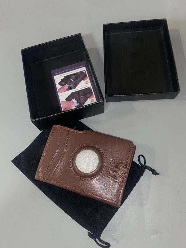 Photo 1 of Airtag Wallet for Men,with Money Clip 10 Cards Metal Case Smart Slim Pop Up Credit Card Holder Flip with Magnetic Closure RFID Blocking wallet with Gift Box

