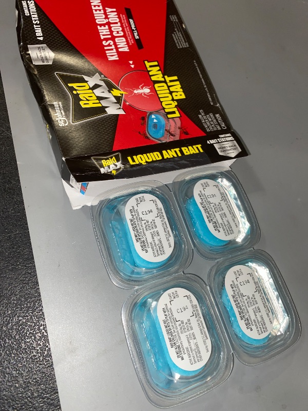 Photo 1 of Raid Max Liquid Ant Bait; Kills Ants Where They Breed, for Indoor and Outdoor Use; 4 Bait Stations