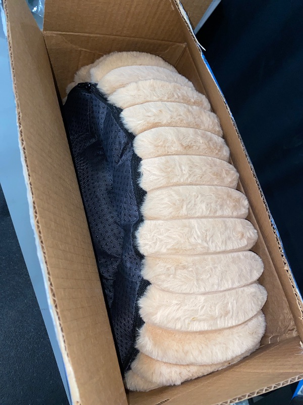 Photo 1 of Bedsure Cat beds for Indoor Cats - Donut Dog Beds for Small Dogs with Corduroy Fleece & Anti Slip Bottom, Faux Fur Pet Beds with Washable Removable Cover, Sandy Tan, 20x20x6 inches