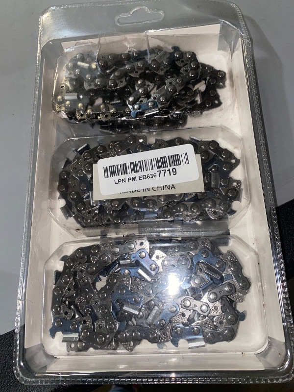 Photo 1 of Yeerch 20 Inch Chainsaw Chain 3/8" Pitch, .050" Gauge, 72 Drive Links, 20 Saw Chain Fits for Stihl, Husqvarna, Poulan Pro and More 20" Saw Chain (3 Chains, Semi-Chisel)