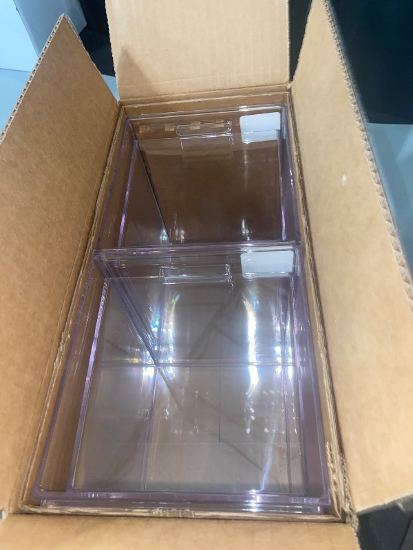 Photo 1 of STORi Audrey Stackable Bin Clear Plastic Organizer Drawers | 2 Piece Set | Organize Cosmetics and Beauty Supplies on a Vanity | Made in USA