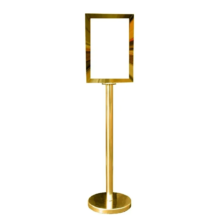 Photo 1 of Tecoye Sign Holder, Poster Stand Outdoor Indoor Standing Display Sign Holder (Gold)