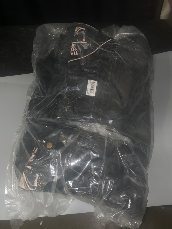 Photo 1 of SMALL- Xelement Xelement XS1504 Futile Men's Black Armored Scooter Leather Jacket with Reflective Skulls and Hoodie Black Small