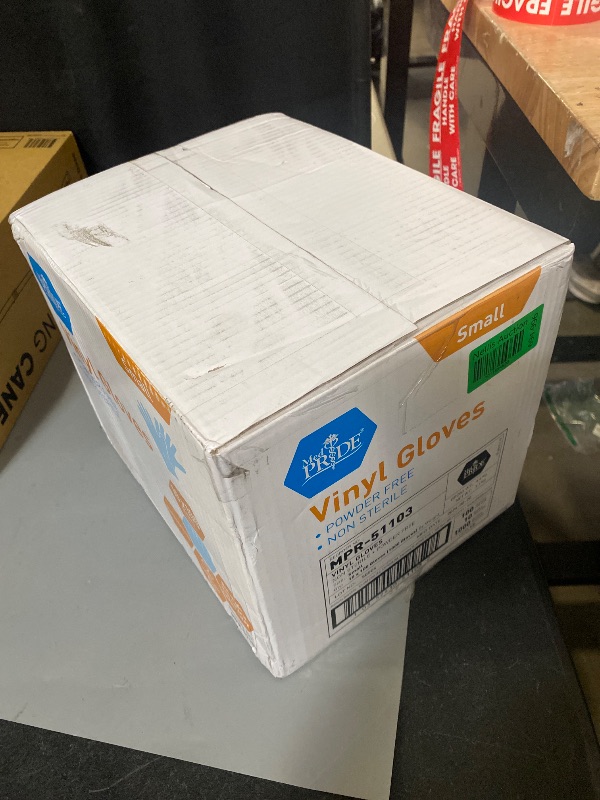 Photo 1 of Med PRIDE Vinyl Gloves| Small Case of 1000| 4.3 mil Thick, Powder-Free, Non-Sterile, Heavy Duty Disposable Gloves| Professional Grade for Healthcare, Medical, Food Handling, and More
