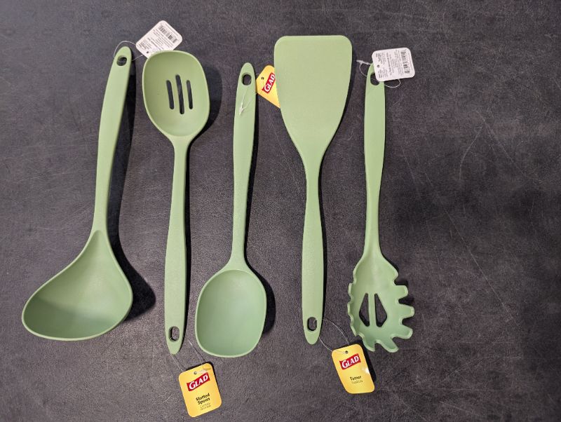 Photo 1 of Glad - 5pc Kitchen Utensil - Ideal for Non-Stick - Heat Resistant - Green