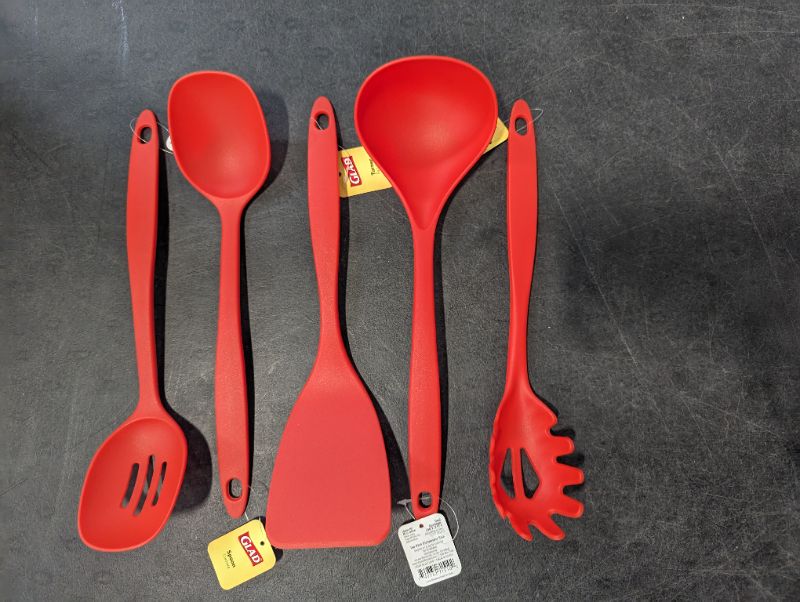Photo 1 of Glad - 5pc Kitchen Utensil - Ideal for Non-Stick - Heat Resistant - Red