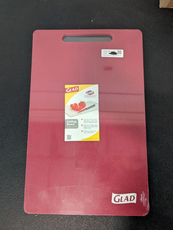 Photo 2 of Glad Extra Large Kitchen Cutting Chopping Board | Dishwasher Safe | Non Porous, Easy to Clean, Gentle on Knives | 16.25" x 10.25", Red