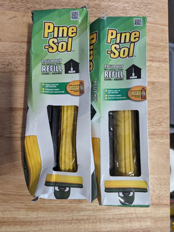 Photo 2 of 2 Pack - Pine-Sol Roller Mop Head Replacement – Refillable Foam Attachment-Tile, Linoleum, Hardwood Floor Cleaning, Yellow