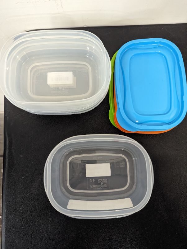 Photo 3 of 4 Pack - Home Concepts - Reusables Containers - w/Lids (Variety Colors) - BPA Free - 2.8 Cups/660mL - Rectangle