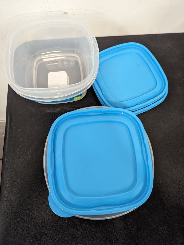 Photo 3 of Simply Done - 3 Pack Storage Containers w/Lids (Blue) - Large Square, 9.5C