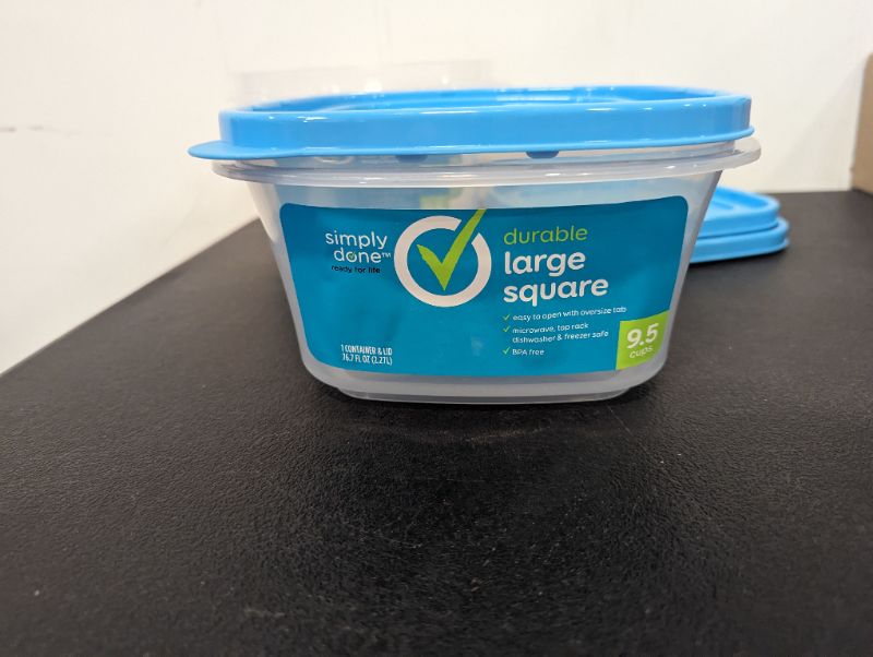 Photo 2 of Simply Done - 3 Pack Storage Containers w/Lids (Blue) - Large Square, 9.5C