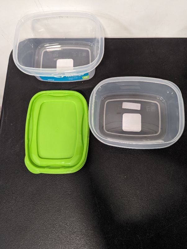 Photo 2 of Simply Done - 2 Pack - Storage Containers w/Lids (Green) - 1 Rectangle Entree (6.5C) + 1 Large Rectangle (10C)