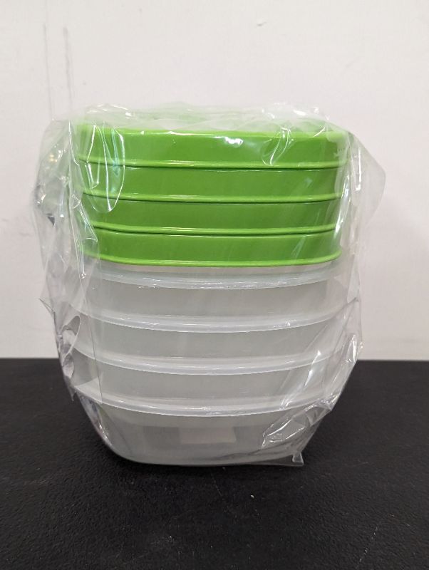 Photo 3 of Home Concepts - Reusables Containers w/Lids (Green) - 4 Pack - Square, 1.2C