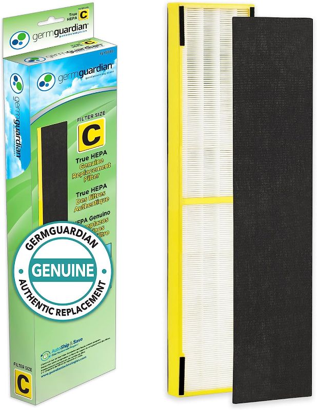 Photo 1 of Germ Guardian FLT5000 True HEPA GENUINE Air Purifier Replacement Filter C for GermGuardian AC5000E, AC5250PT, AC5300B, AC5350B, CDAP5500, and More (Pack of 1)