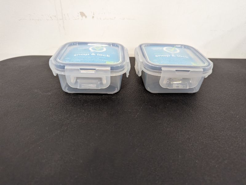 Photo 2 of Simply Done - Snap & Lock Containers - 2 Containers & 2 Lids - Small Square, 1.1C