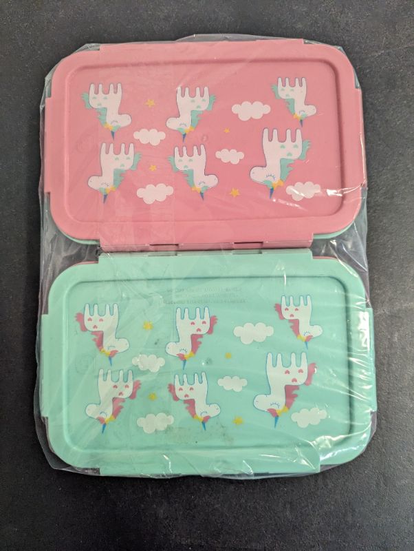 Photo 3 of 2 Pack - Clip N Pac - Unicorn Food Storage Containers - Pink/Blue