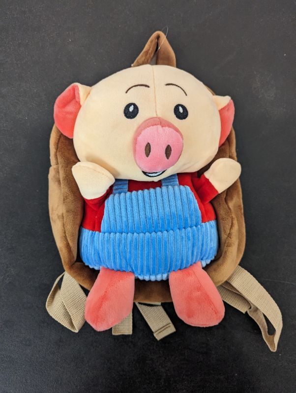 Photo 1 of Candy Bag - Toddler Leash Backpack - Brown w/Pig in Overalls