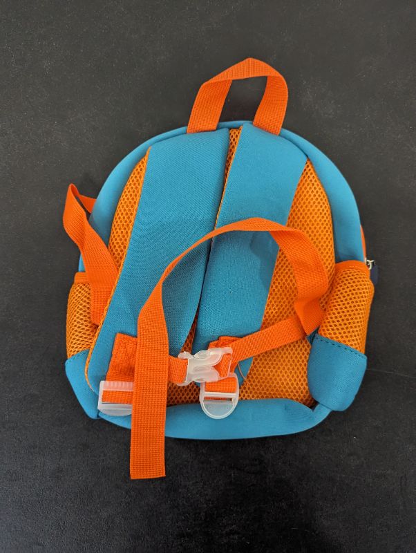 Photo 2 of Candy Bag - Toddler Leash Backpack - Teal & Orange w/Dinosaur