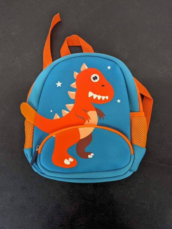 Photo 1 of Candy Bag - Toddler Leash Backpack - Teal & Orange w/Dinosaur