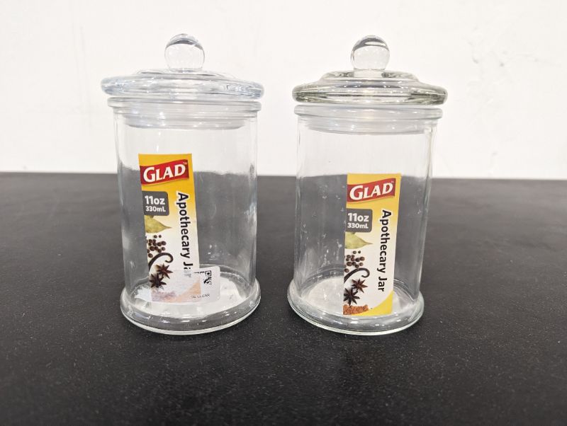 Photo 2 of 2 Pack - Glad - Apothecary Glass Jar w/Lid - 11oz