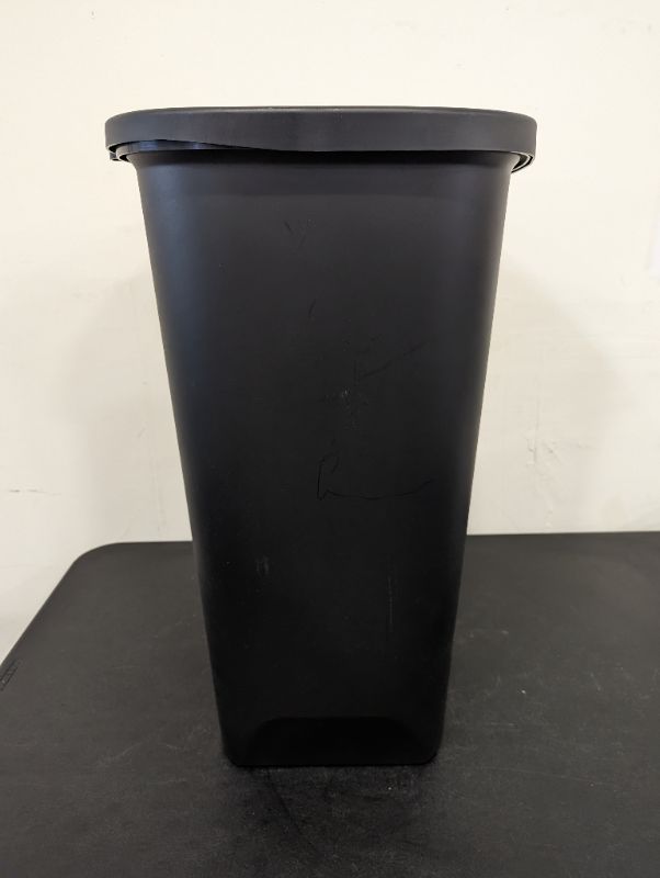 Photo 5 of Glad 20 Gallon Trash Can - Plastic Kitchen Waste Bin with Odor Protection of Lid - Hands Free with Step On Foot Pedal and Garbage Bag Rings, Black
