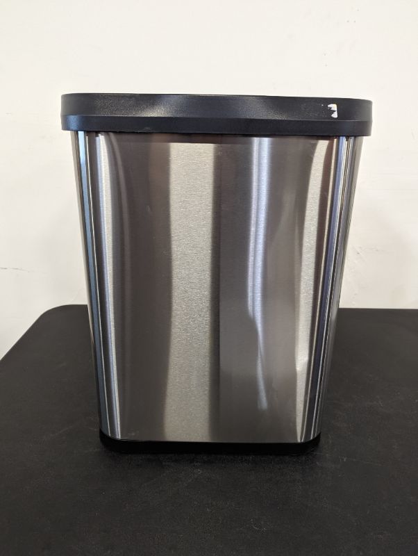 Photo 9 of Glad Stainless Steel Trash Can with Clorox Odor Protection | Touchless Metal Kitchen Garbage Bin with Soft Close Lid and Waste Bag Roll Holder, 13 Gallon, Motion Sensor
