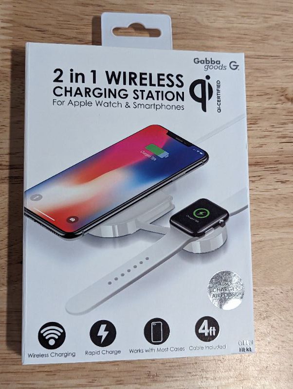 Photo 3 of Gabba Goods - Dual Wireless Charging Station For Phone And Smart Watch - White
